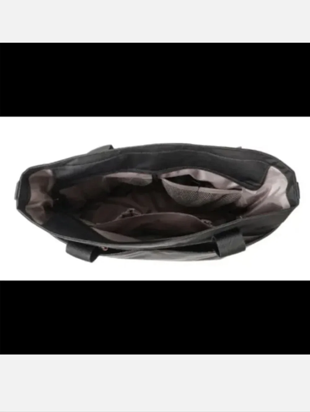 Ju-Ju-Be NWOTs Black Encore Tote with Rose Gold Plaque Baby Diaper Bag Bottle